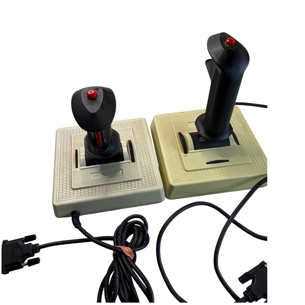 Vintage CH Products FlightStick Joystick Pair 15-Pin Game Port Retro PC Gamer